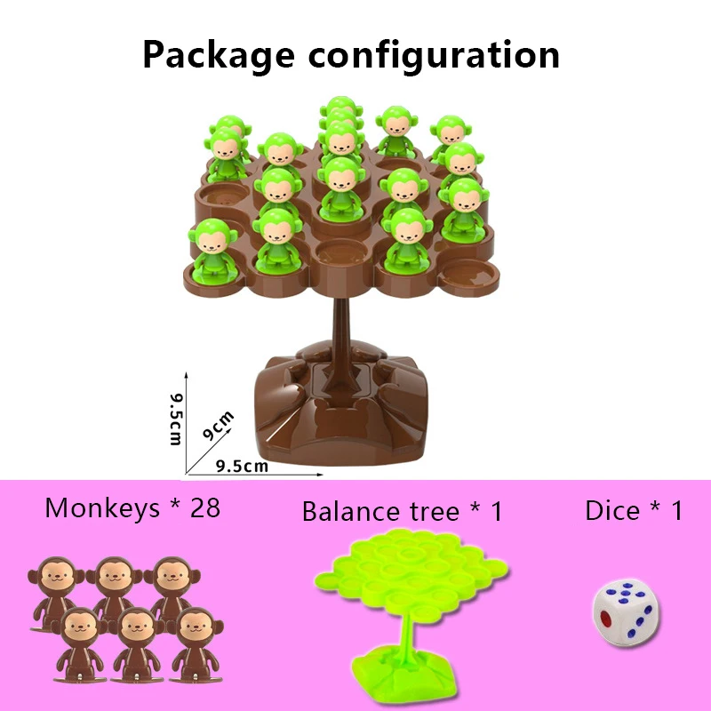 Favor de fiesta de cumpleaños para niños, regalo de Baby Shower, relleno de piñata, Mini mono, árbol de equilibrio, juguete de juego de escritorio familiar