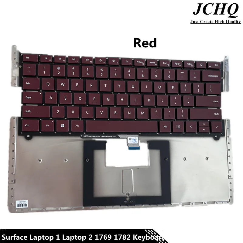 JCHQ الأصلي لأجهزة الكمبيوتر المحمول Microsoft Surface 1 Laptop 2 1769 1782 لوحة المفاتيح 13.5 بوصة الولايات المتحدة الفضة الأحمر الأسود الأزرق