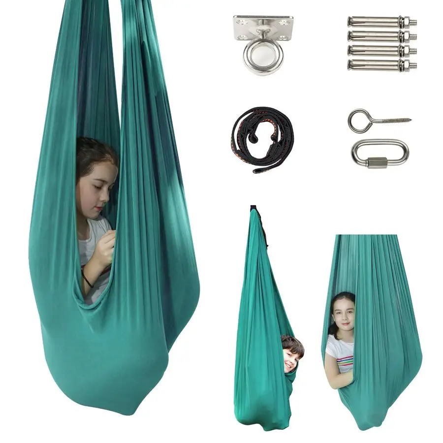 

Indoor Sensory Swing w More Special Needs, Cuddle Hammock for Sensory Integration Snuggle Swing Hammocks Green