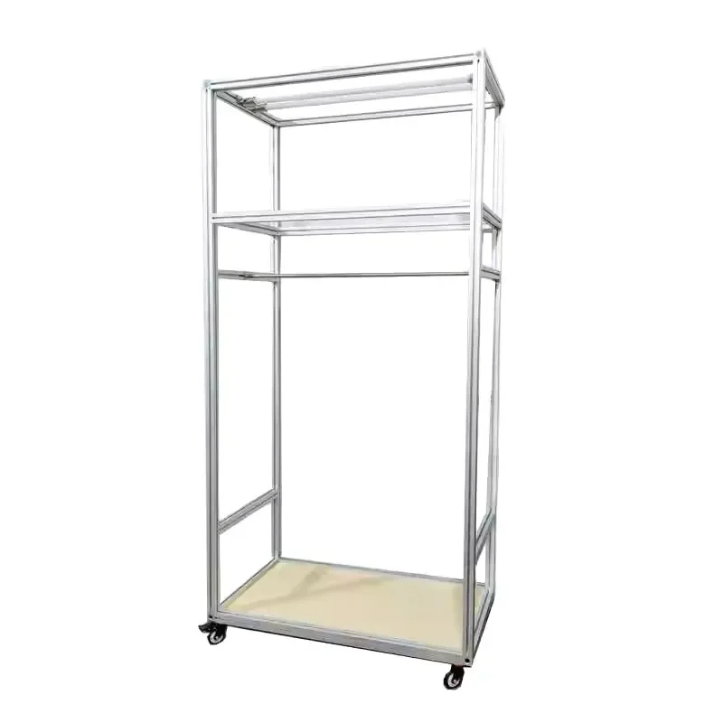 

Minimalist light luxury aluminum profile hanger, cloakroom rack, modern simple overall aluminum wardrobe