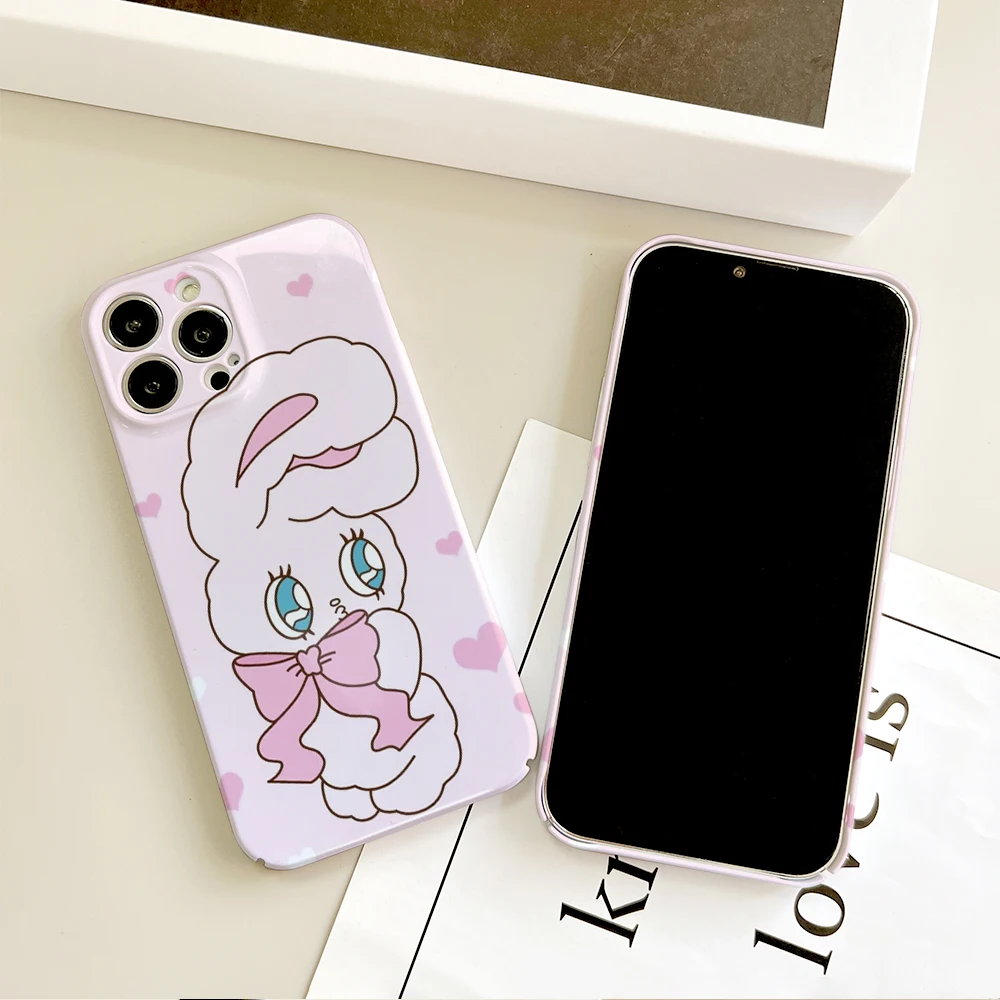 Cute E-Esther B-Bunny Phone Case For IPhone 16 15 14 13 12 11 Plus Pro Max Mini Glossy HD Hard Cover Film Shell