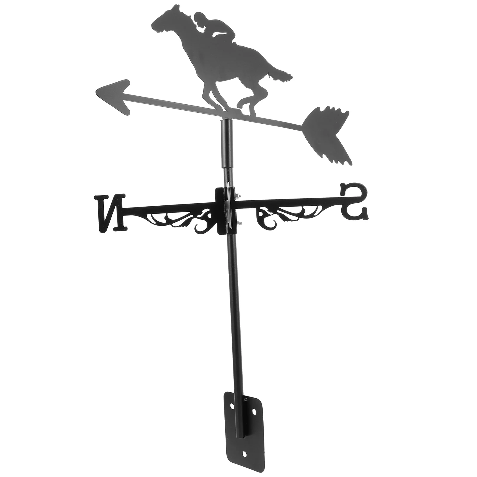 Stainless Steel Sprayed Racing Horse Weathervane Decorative Yard nament Wind Direction Indicator for Garden Shed - Image 3