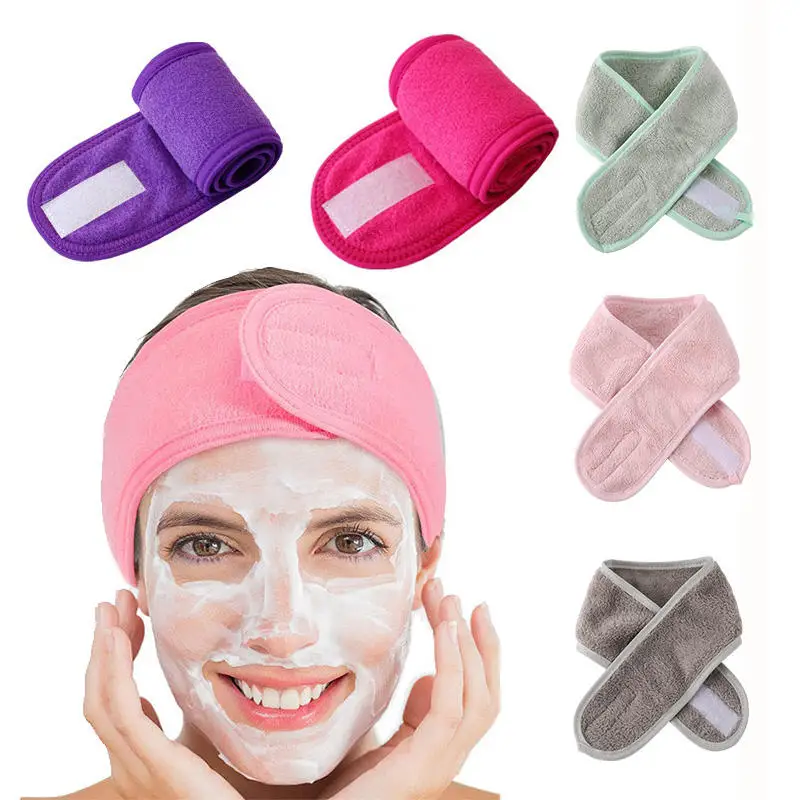 Soft Toweling Hair Accessories Girls Headbands for Face Washing Bath Makeup Hair Band Women Adjustable SPA Facial Headband