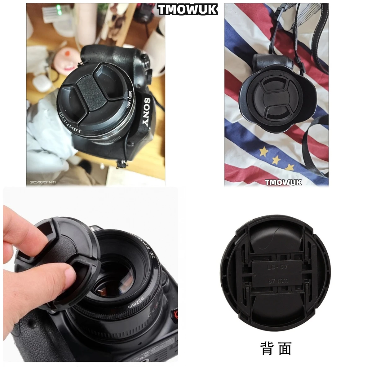 

For SONY A850 A7S2 A7R A7C A500 A390 A68 A55V Camera Lens Cap Protective Cover Center Pinch Snap-on 49mm 52 55 58 62 67 72 77 82