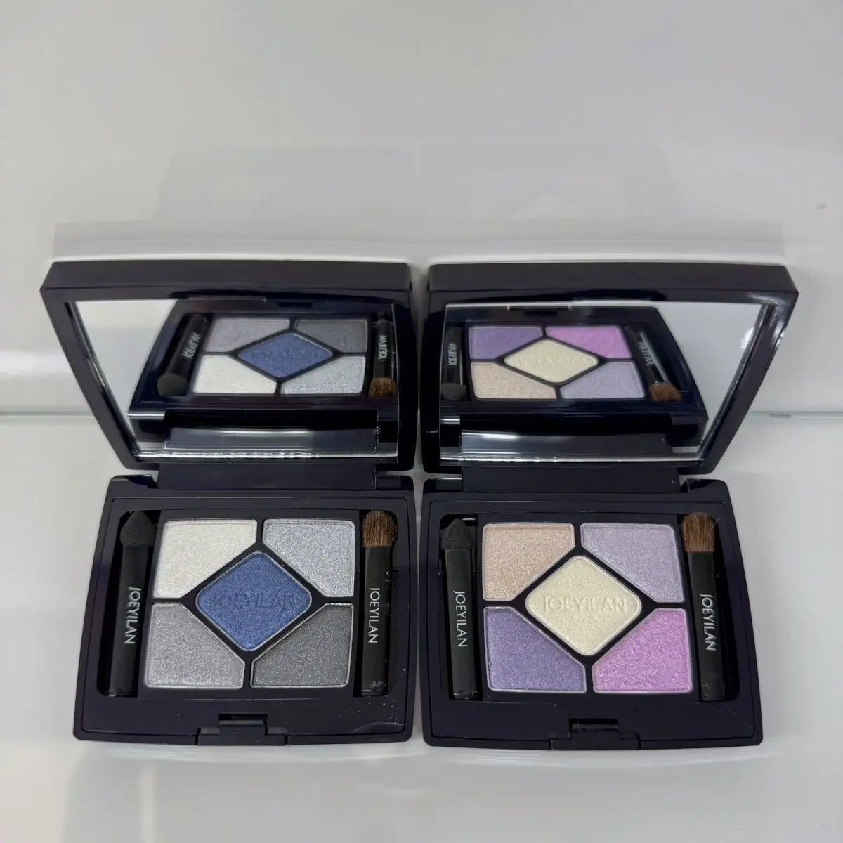 Paleta de sombras azuis com glitter, 5 cores, fosco, pérola, brilhante, coreano, acrílico, esfumaçado, maquiagem de longa duração, cosméticos