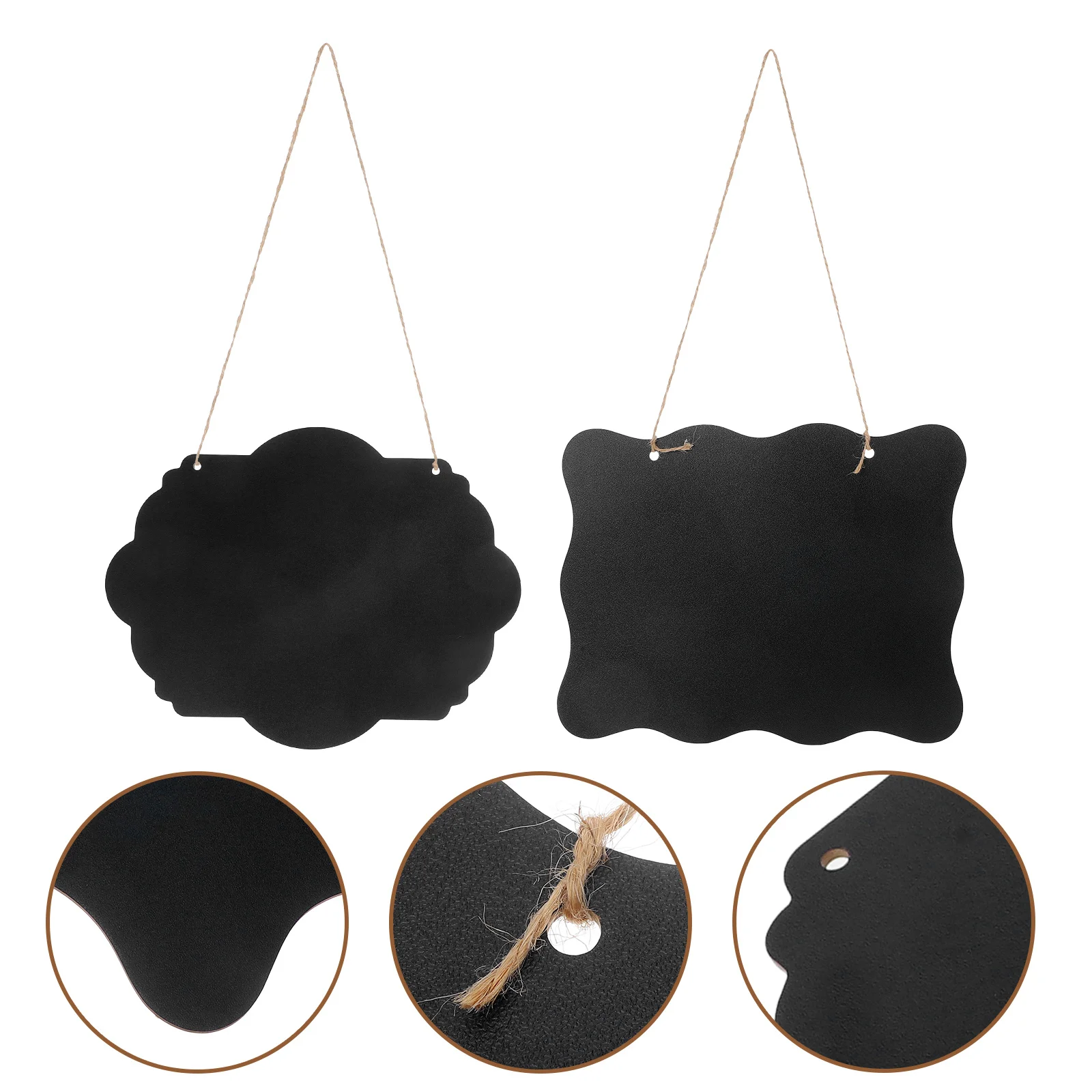 

2Pcs Small Wooden Hanging Chalkboard Dual Sided Message Board for Coffee Shop Meeting Room Home Office Use Mini Chalkboard