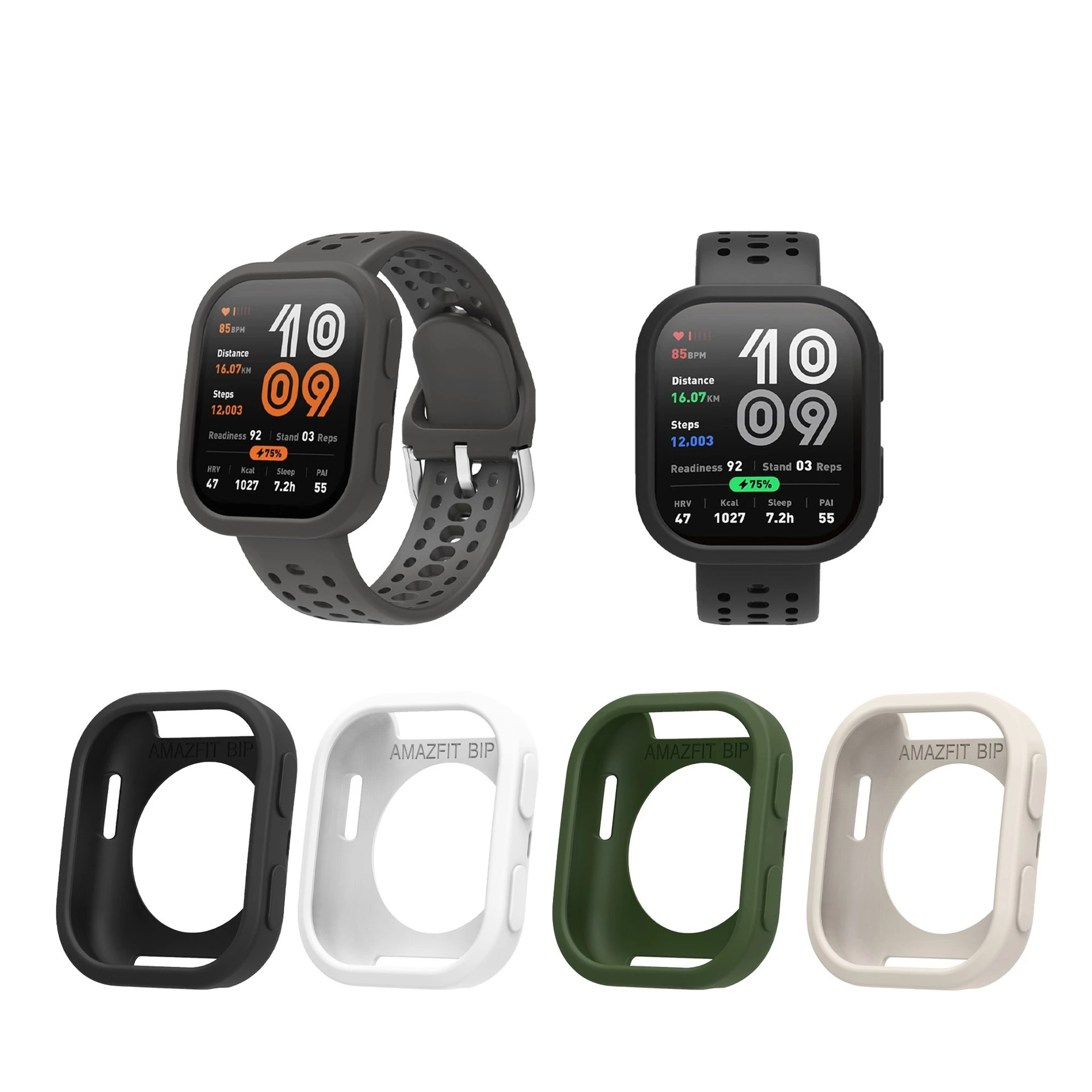 Siliocne Protective Soft Case Suit for Amazfit Bip6 Half-pack Siliocne Watch Cover