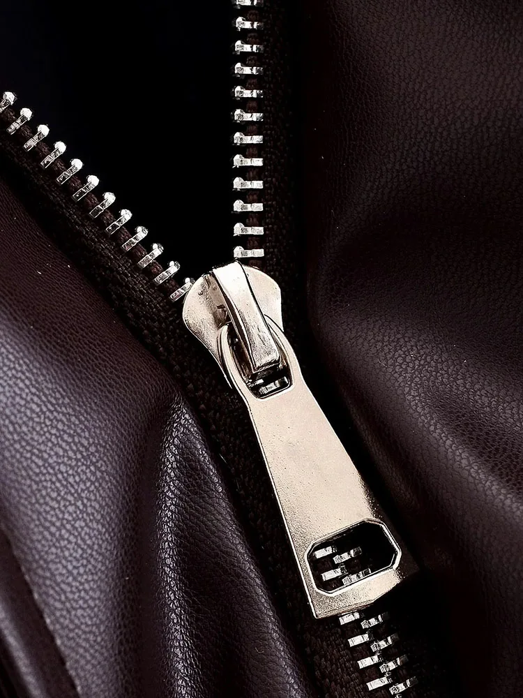 المرأة خريف شتاء جديد Vintage سترات من الجلد مع جيوب المرأة أنيق كامل الأكمام بدوره إلى أسفل طوق معاطف السيدات أبلى