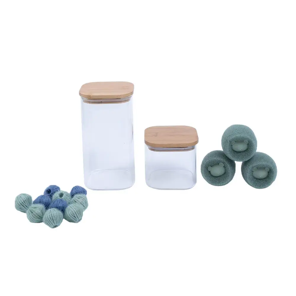 Oikos Bamboo Lid Glass And Pots Ball Kit