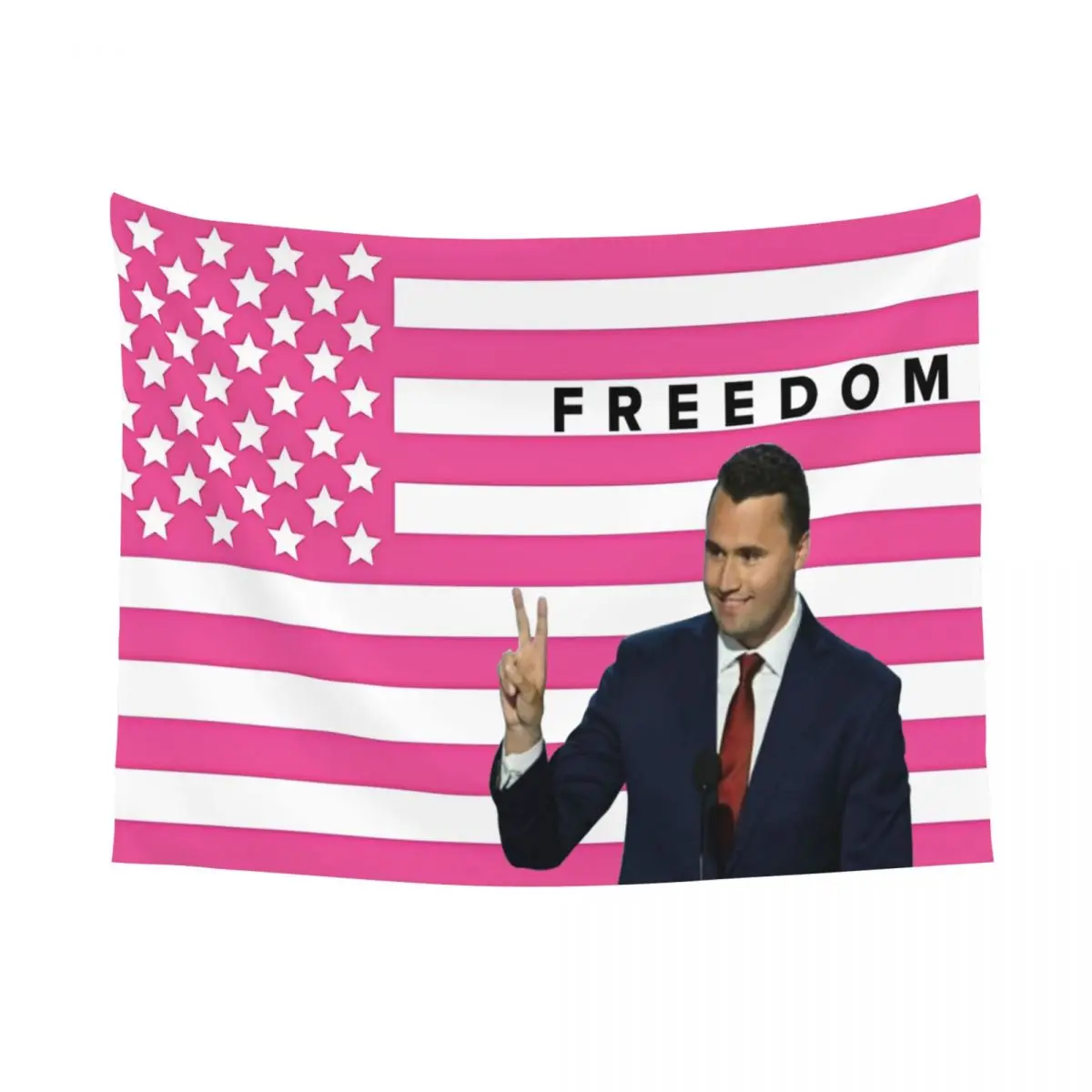 تشارلي كيرك العلم الأمريكي نسيج ملون البوليستر الجدار الشنق ديكور الغرفة غطاء الطاولة الرجعية بطانية الجدار الشنق نسيج #1