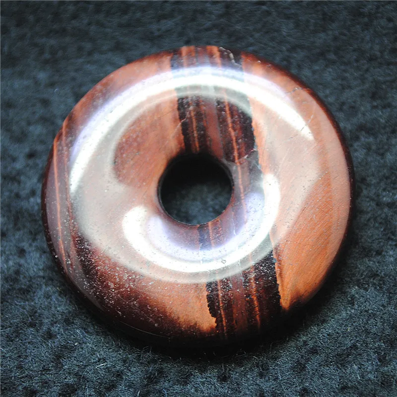 1PC Nature RED Tiger Eye Stone Pendants Donut Shape Size 40MM DIY Jewelry Accessories New Necklace Designs Free Shipping