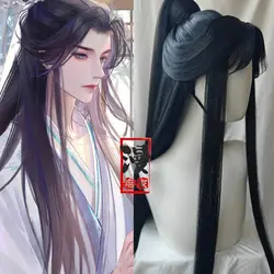 Lan Wangji Styled Wig Grandmaster Of Demonic Cultivation MDZS Wei Wuxian Black Long Ponytail Hairstyle Customized wigs Props