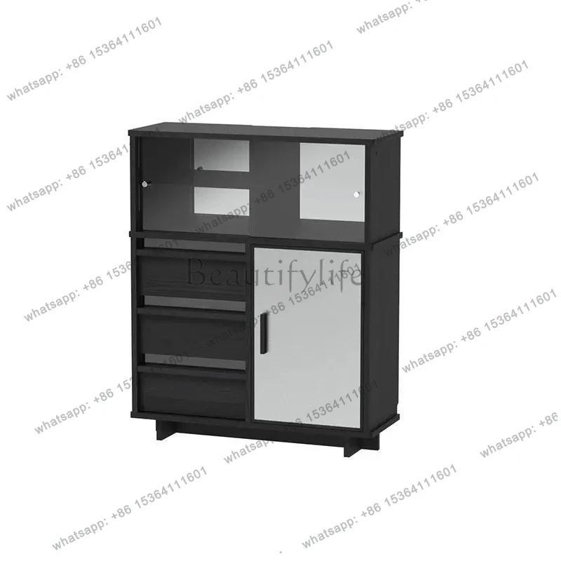 

New Floating Light Sideboard Solid Wood Light Wall-Mounted Integrated Storage Living Room Organizer Cabinet Dining Room