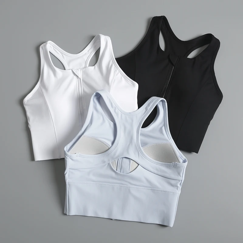 

Sports underwear for women shock-proof running high-strength bra fitness bra zipper professional yoga vest bra