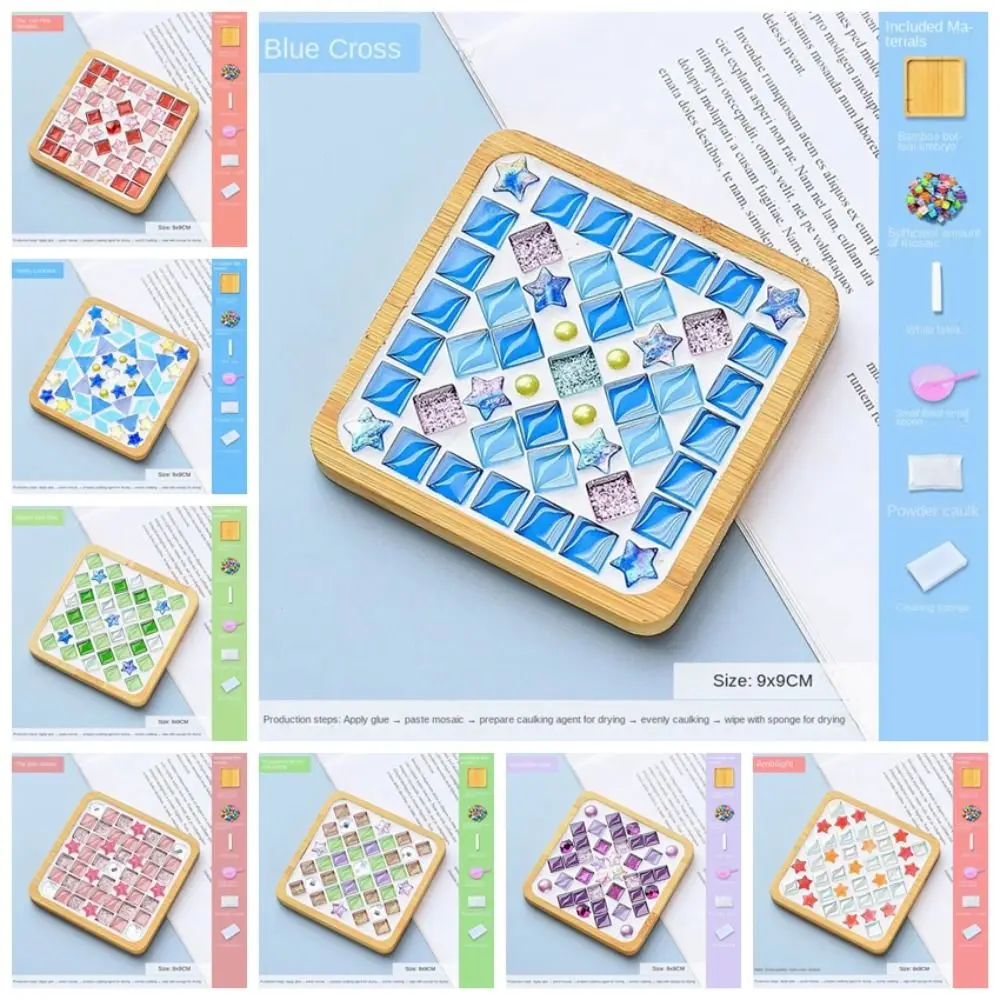Tapis de tasse en mosaïque d'activité Parent-enfant, Pack de matériel de développement intellectuel, tapis de tasse en mosaïque fait maison, sous-verres, matériel de bricolage