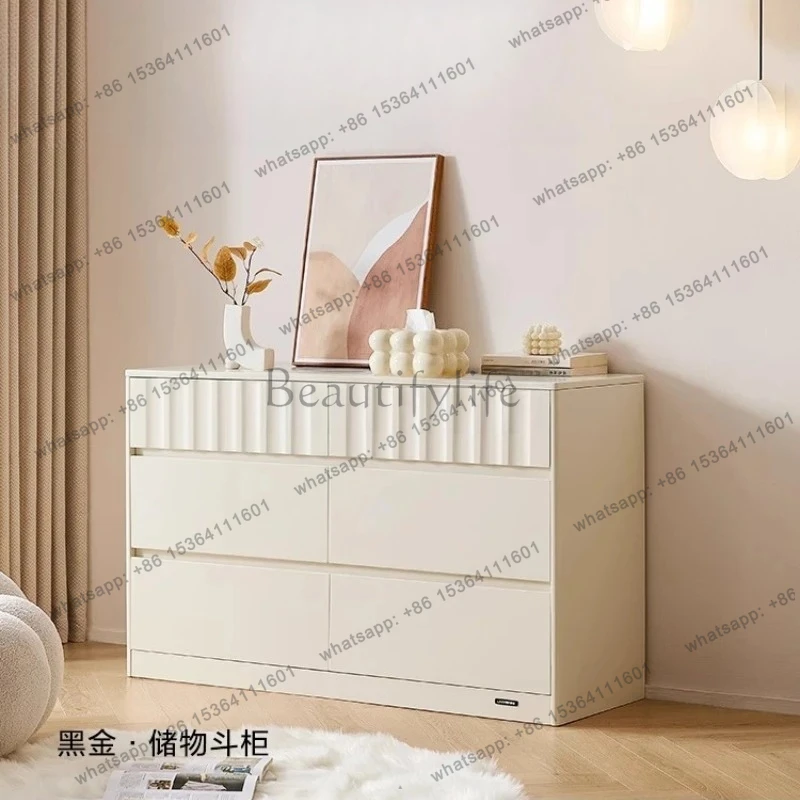 new modern home cream style living room side cabinet against the wall bedroom storage bedside storage chest