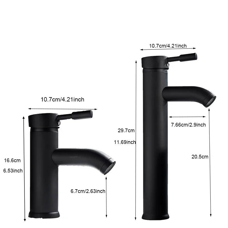 Vidric Matte Black Single Handle Cold Hot Water Basin Faucet Bathroom Cabinet Faucet Contracted Basin Faucet Deck Mounted