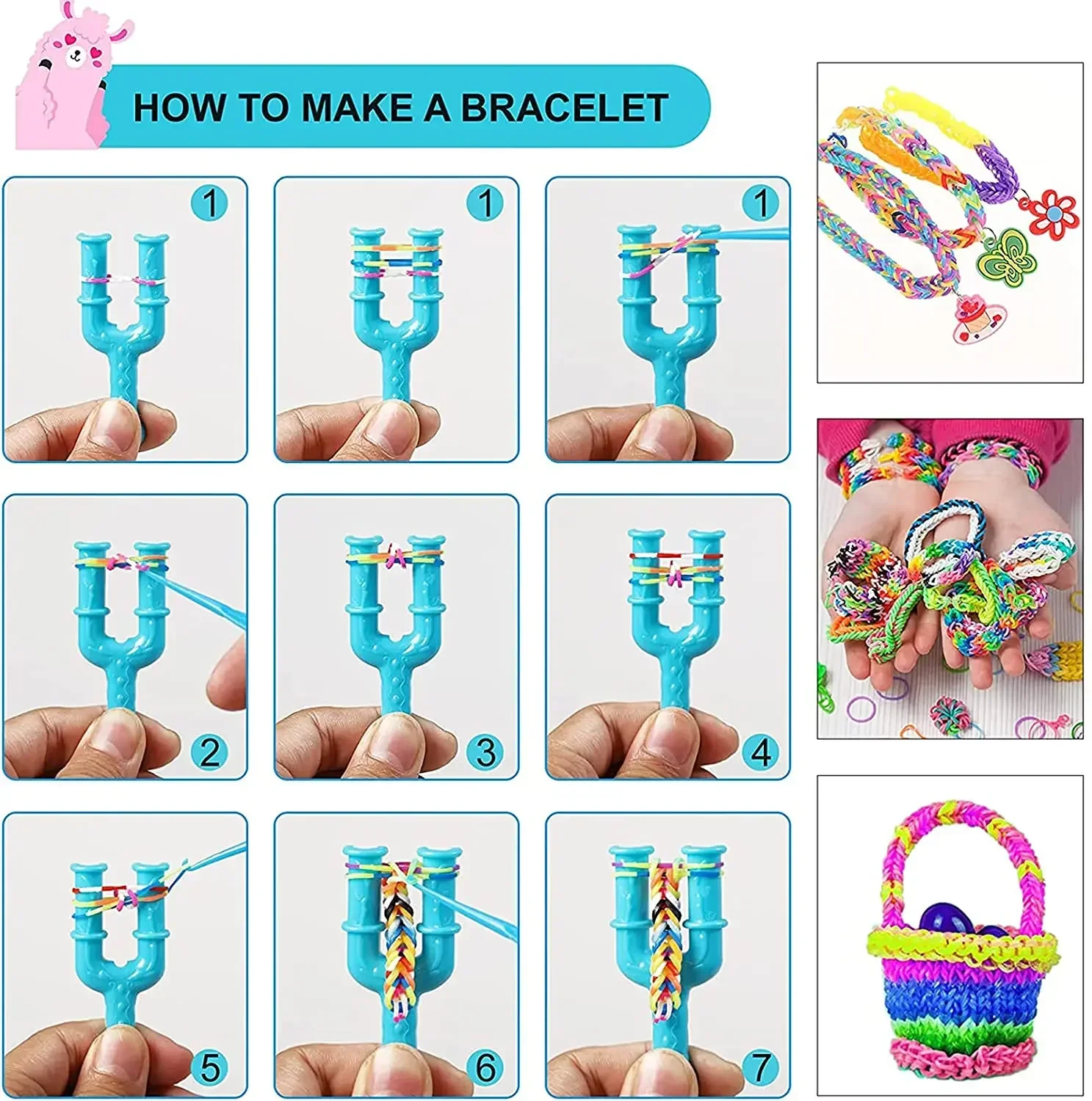 Ensemble d'élastiques à métier à tisser colorés, 600 pièces, 12 couleurs, bricolage, bandes à tisser, Kit de fabrication de bracelets, cadeau pour filles et enfants, artisanat d'art