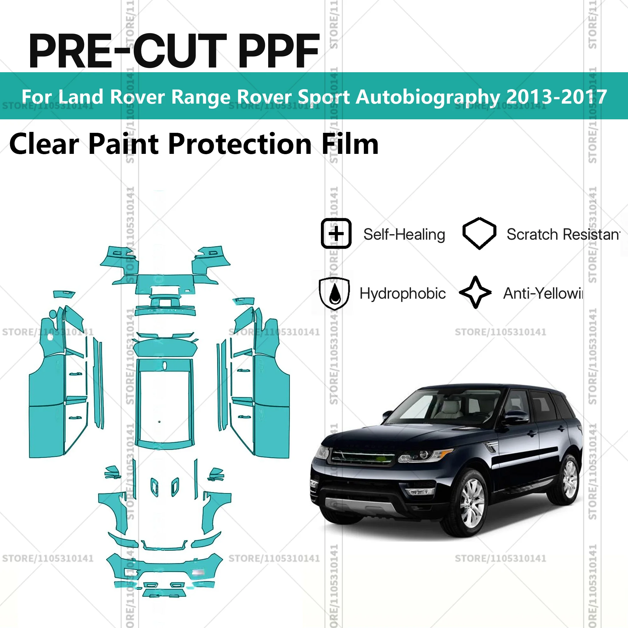 

Pre-Cut Paint Protection Film PPF Transparent Car Film Automotive PPF For Land Rover Range Rover Sport Autobiography 2013-2017