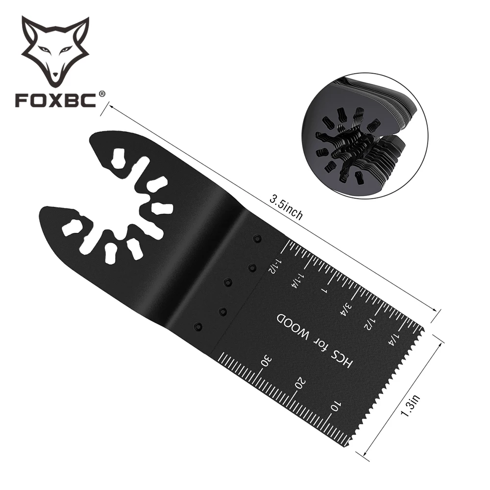 FOXBC-herramienta oscilante de 10 piezas, hojas de sierra, renovador multifunción, cuchilla recortadora para Dermel, Bosch, Makita, Craftsman, Milwaukee