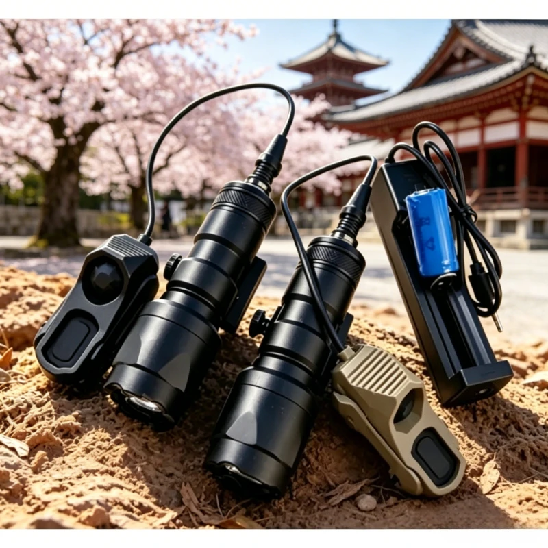 

Outdoor Tactical Helmet Mount Mini M300 Flashlight Aluminum Nylon Constant On Head Lamp For Camping Hiking Use