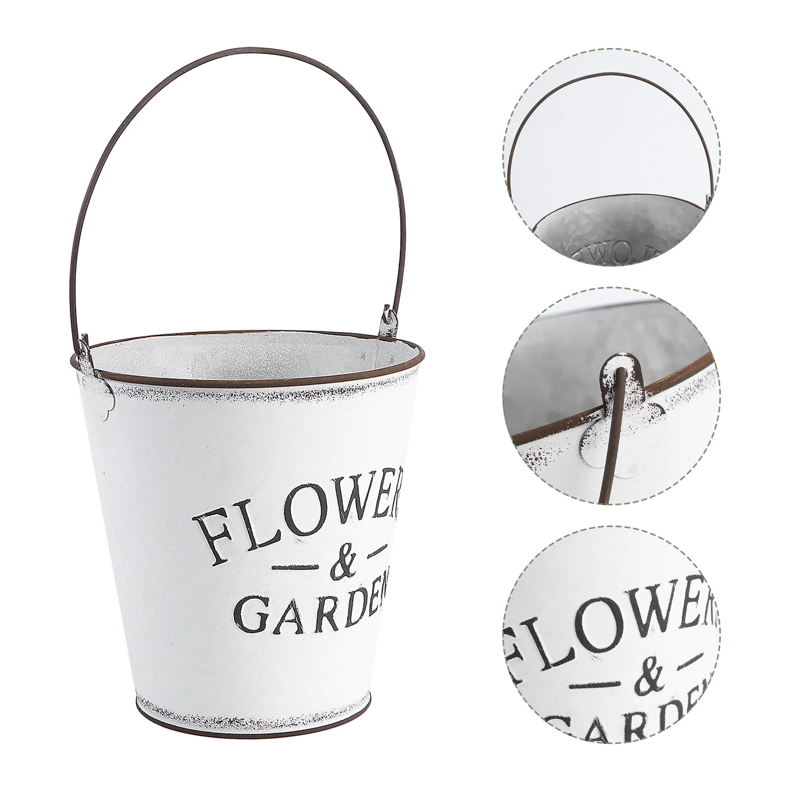 

Белый цветочный горшок, декоративное ведро для домашнего настольного хранения, многофункциональный цветочный горшок, садовый декор