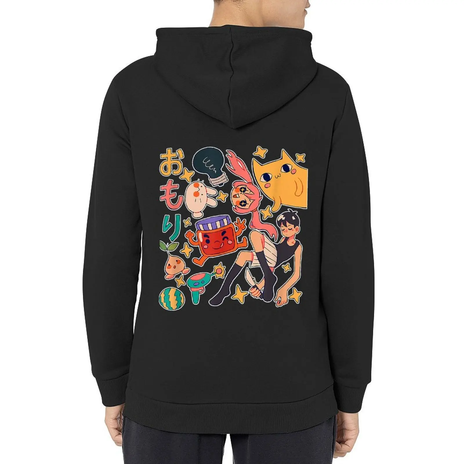 

Vintage Omori Anime Arts Vaporwave Characters Playing Gaming Hoodie blouse korean clothes mens clothing man hoodie