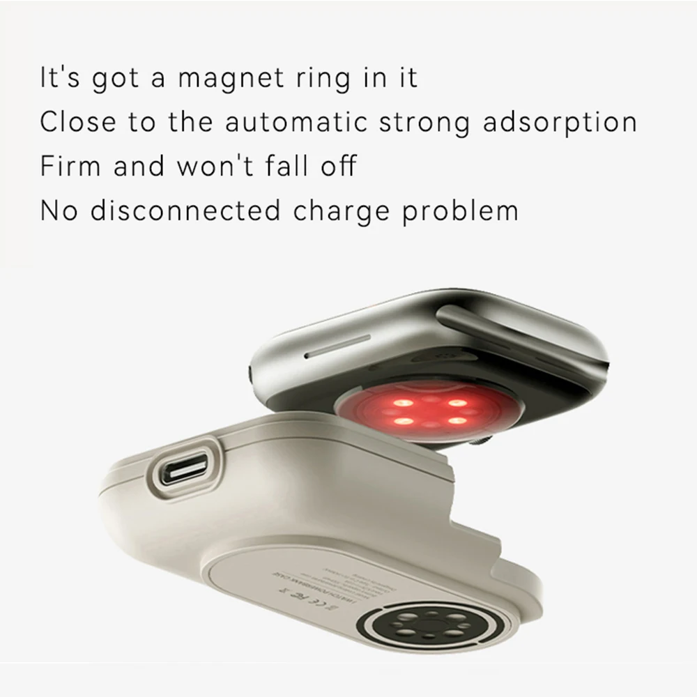 Watch Strap For Apple Watch Wireless Charger IWatch S9 44mm 45mm 49mm Smart Outdoor Sports Portable Wearable Wireless Charging