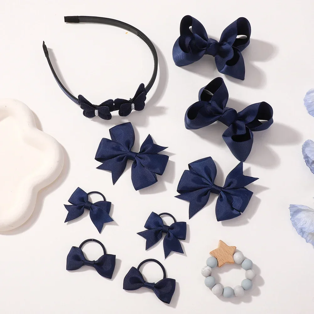 9 pezzi accessori per capelli per ragazze set fiocchi di nastro bowknot fasce per capelli fascia adorabile allegro per capelli per bambini boutique bambini