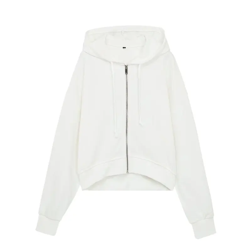 Fall 2026 New Women's Long Sleeve round Neck Sporty Zipper Hoodie Sweatshirt Casual Sportswear Two-Piece Set Pure E-commerce