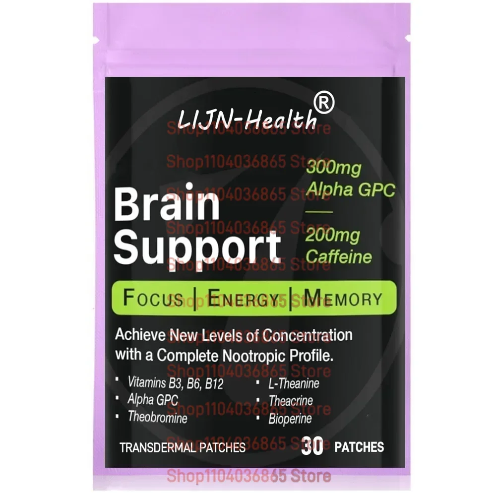 30 Patches Brain Support Transdermal Patches Energy, Memory and Focus Brain Booster