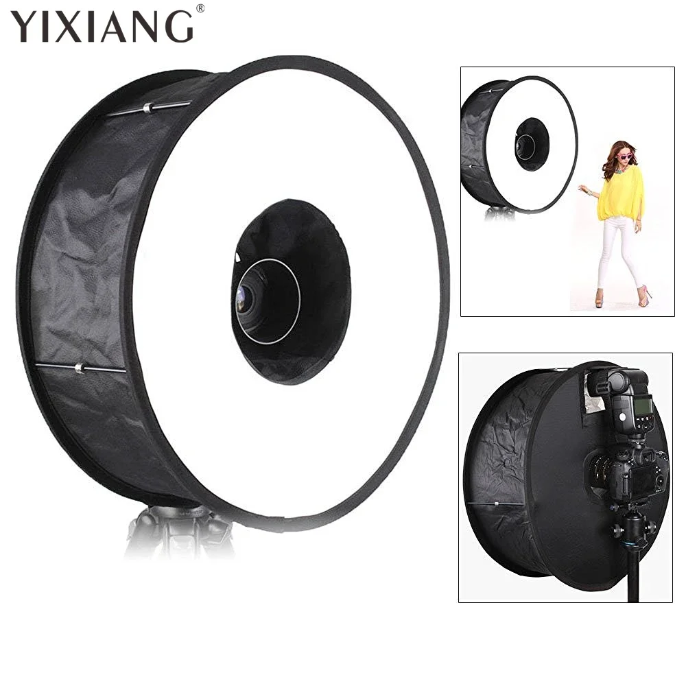 Easy-fold Ring Flash Softbox Diffuser Reflector for Canon Nikon Pentax Metz Olympus Speedlight Macro Shoot Photography