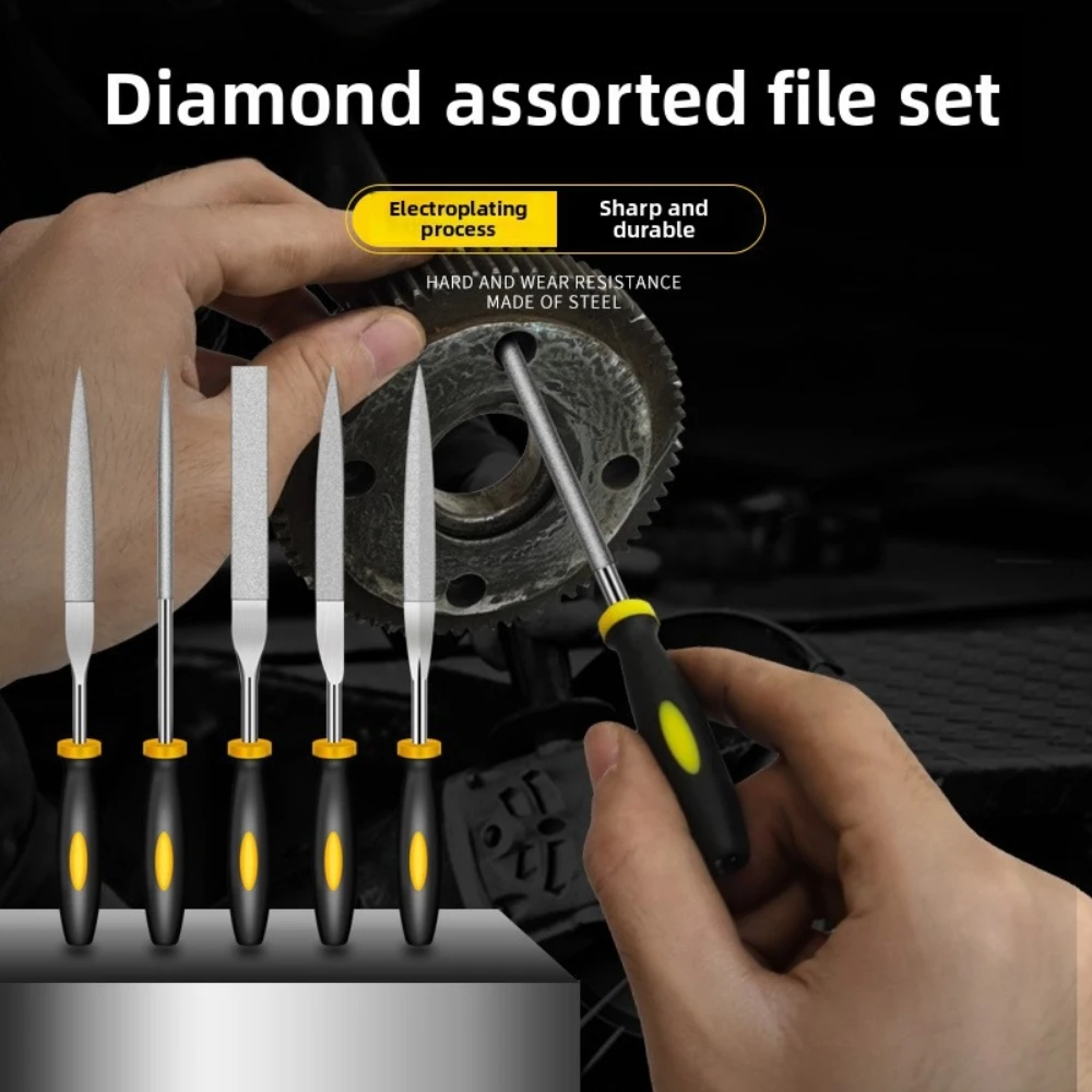 Precision Alloy Steel File Set Round Half Round Flat Square Triangular Files for Metal Wood Carving DIY Handcrafts