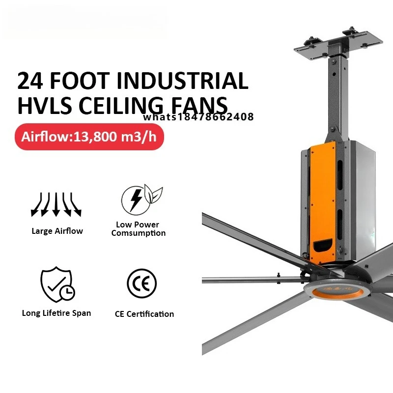 Large Airflow Low Power Consumption 24 Foot HVLS Industrial Fan Other Ventilation Cooling Fan