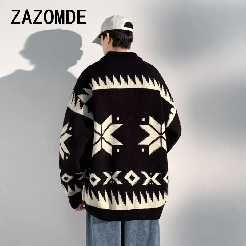 ZAZOMDE Brand Men Knitted Cardigan Autumn  Winter Fashion Cardigan Sweater Zipper Thick Long Sleeved Trendy Casual Knitwear Coat