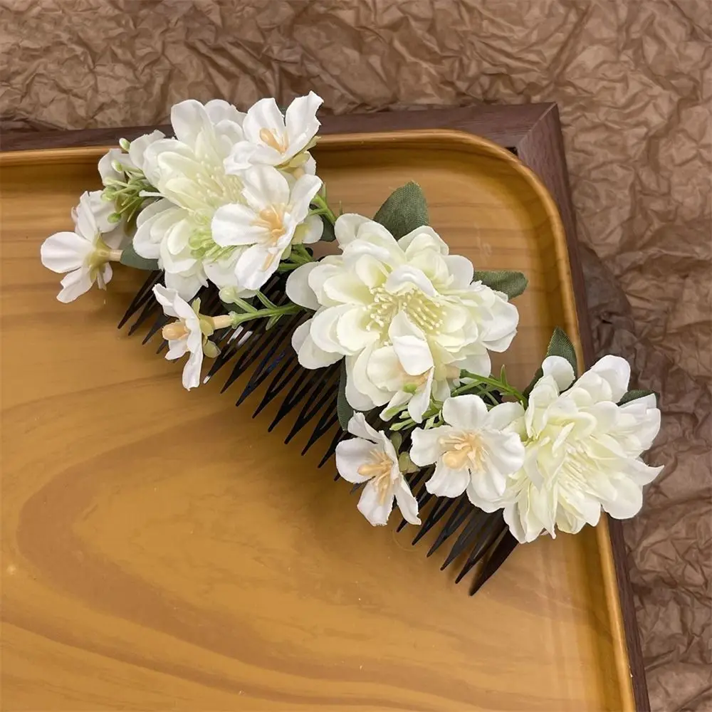 

Расческа для волос с цветком и цветком, боковой зажим, тайская заколка с цветком, заколки, головные уборы в корейском стиле, свадебные аксессуары для невесты, студенческие аксессуары