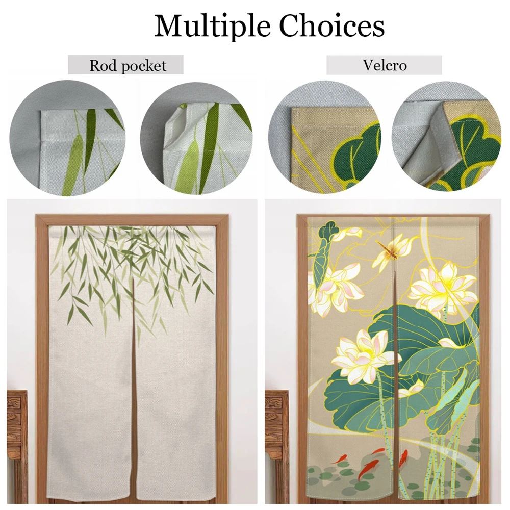 Japanese Cartoon Food Door Curtains Sushi Ramen Pattern Partition Split Doorway Curtains Kitchen Restaurant Hanging Half Curtain