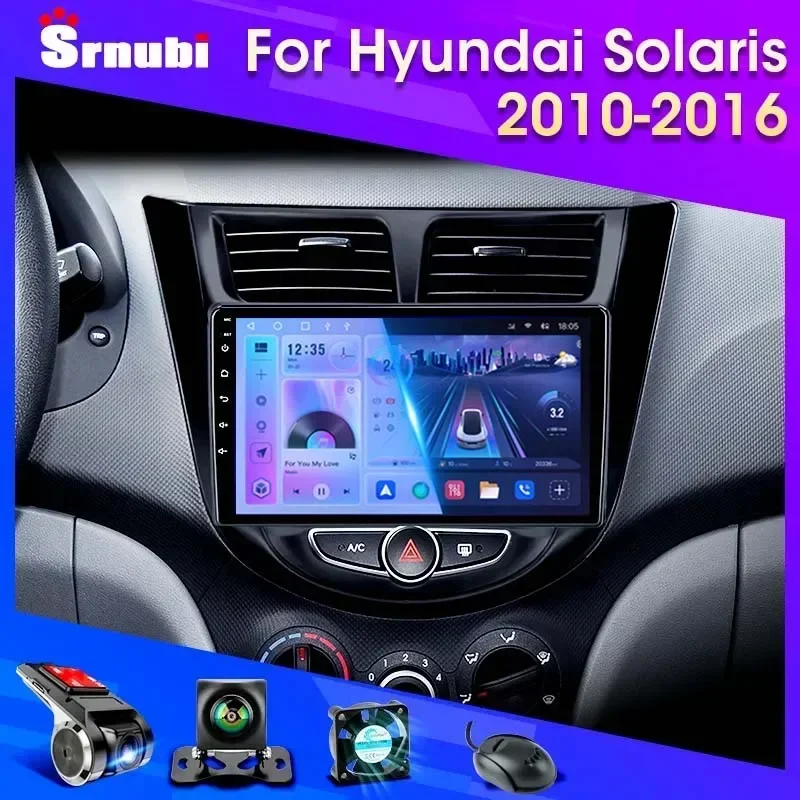 Android Car Radio for Hyundai Solaris Verna Accent 1 2010-2016 Multimedia Video Player Navigaion GPS 2Din DVD Head Unit Carplay