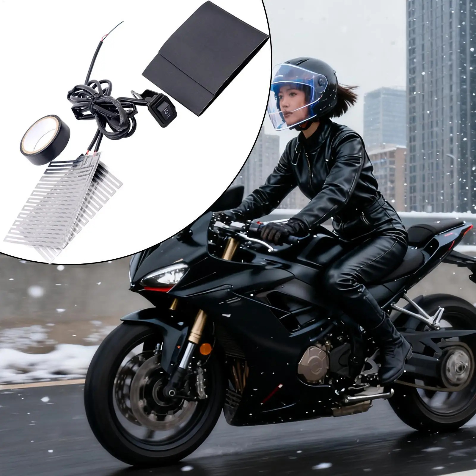 Heated Motorcycle Grips 12v Waterproof Fast Heating Warmer Winter Grip Cover ATV Hand Warmers For Dirt Bike Scooter Winter Cold