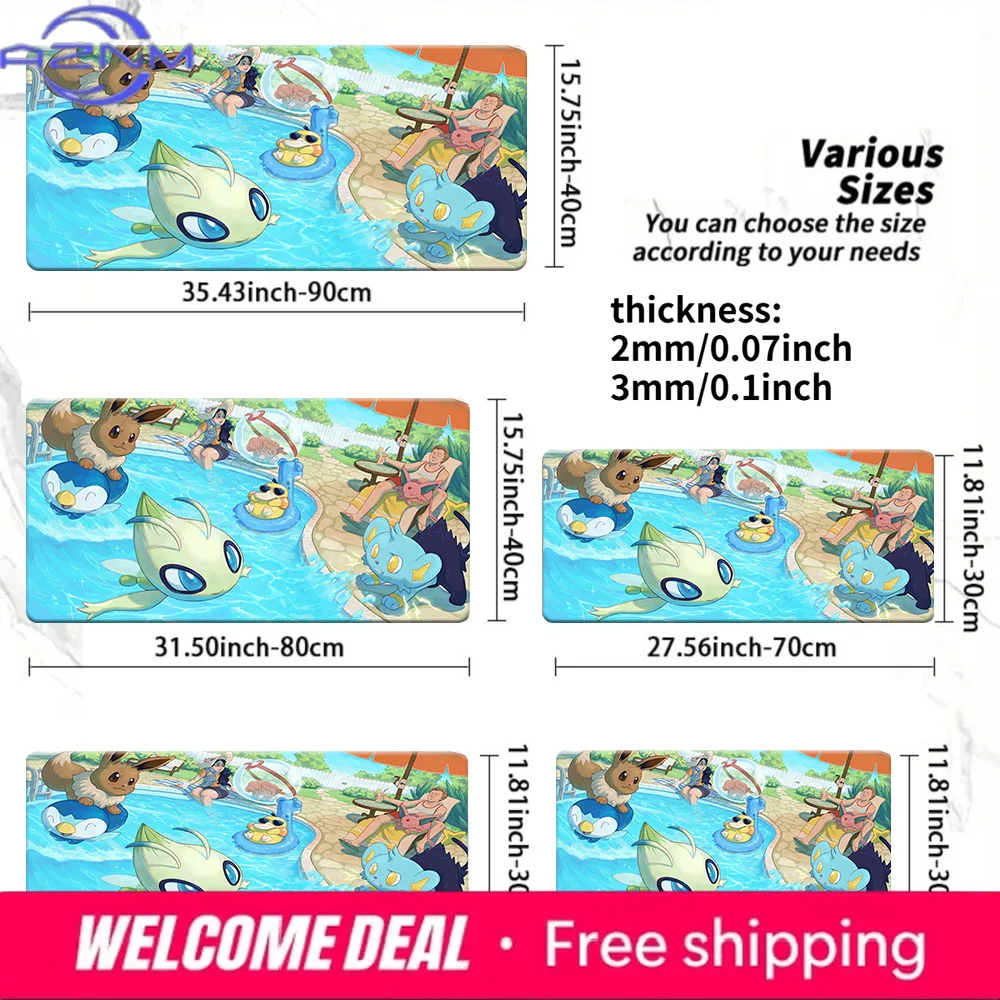 tapete-de-mesa-para-jogos-pokemon-summer-pool-party-eevee-celebi-antiderrapante-e-lavavel