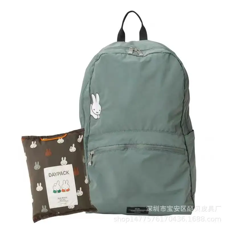 Miffy Neue Große Kapazität Faltbare Rucksack Kawaii Cartoon Stickerei Gedruckt Rucksack Computer Reise Lagerung Tasche Rucksack