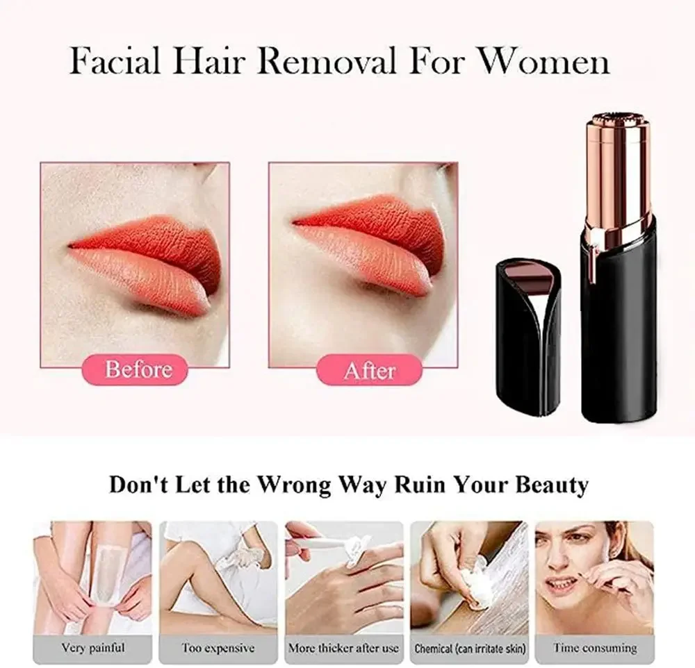 Portable Epilator Face Hair Removal Painless Facial Shaver Electric Trimmer Hair Remover Bikini Depilator Shaving Machine