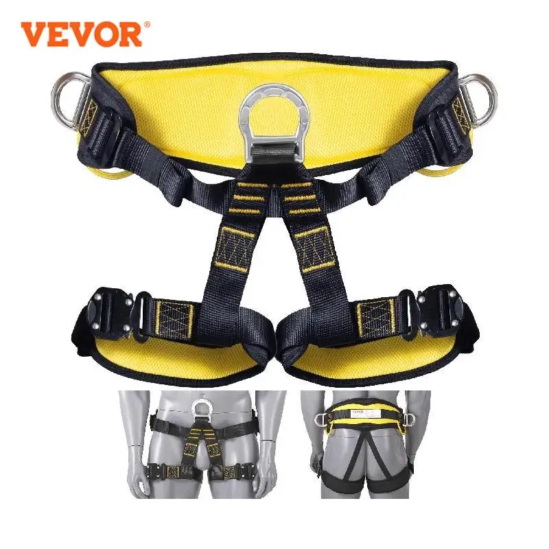 VEVOR Half Body Safety Harness Tree Climbing Harness Half Protection Harness 340 lbs for Fire Rescuing Caving Rock Climbing