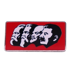 Karl Marx Friedrich Engels Lenin Stalin badge 1953 Russian Soviet Communist Socialism pin Long Live the Great Invincible...!