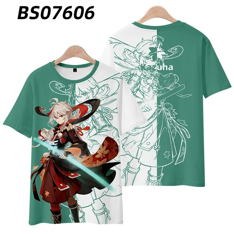 Anime Genshin Impact Diluc Cosplay Short-sleeved shorts Women Men Harajuku T-shirt Y2k Boy/girls Shorts Albedo Amber Alhaitham