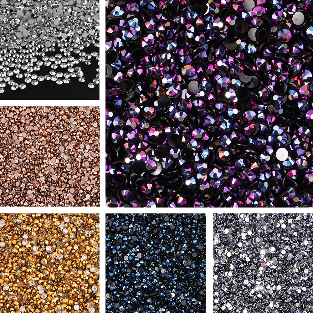 2mm/3mm/4mm 500pcs/1000pcs Resin Round Flatback Non-Hotfix Crystal Rhinestones for DIY Nail Art, Jewelry, Clothing Decorations
