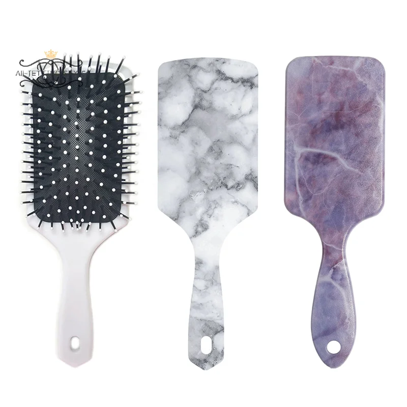 Anti-Static Hair Comb Detangling Tangled Hair Brush Marbled Handle Hair Scalp Massage Comb Salon Hairdressing Styling Tool