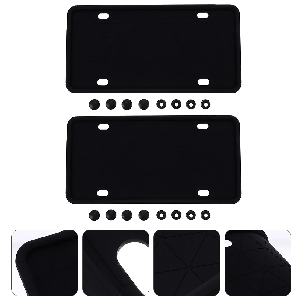 

2 Pcs Silicone Frame Shield Vehicles Car Holder 3100X1600X100CM for Black