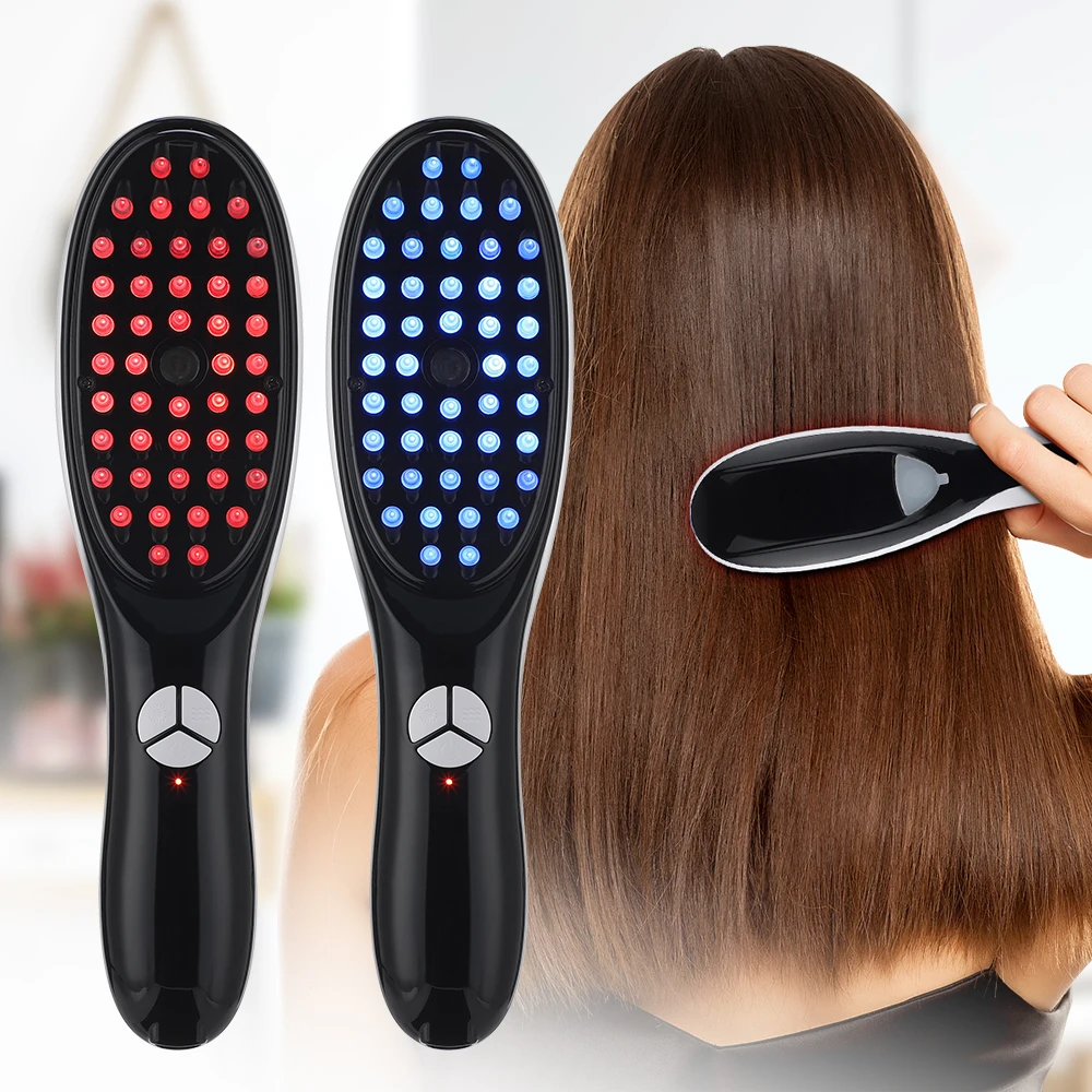 Sonic Vibration Scalp Massager Red Light Therapy Head Massage Comb Anti Hair Loss Anion Spray Hair Growth Brush Stress Relief