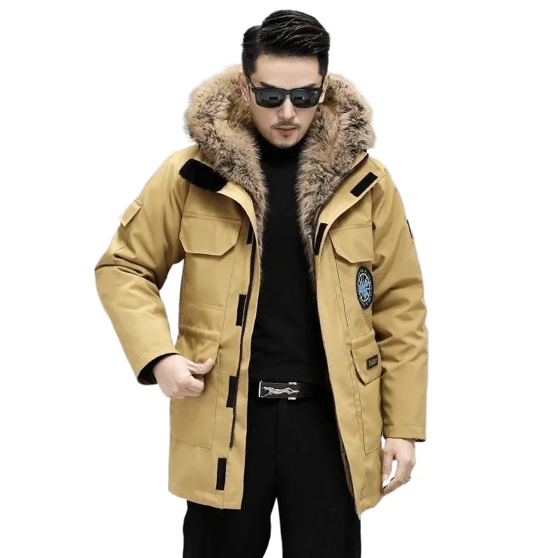 

PI Overcome Fur Men Detachable Men's Inner Liner Winter Fur All-in-one Coat Mid-length Coat High Quality Streetwear Parka Jacket